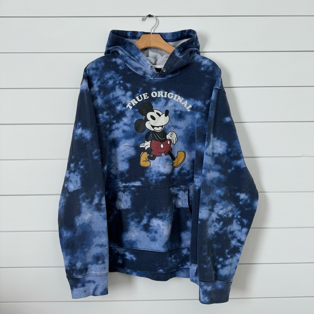 Disney Blue Tie-Dye Mickey Mouse Hoodie | X-Large